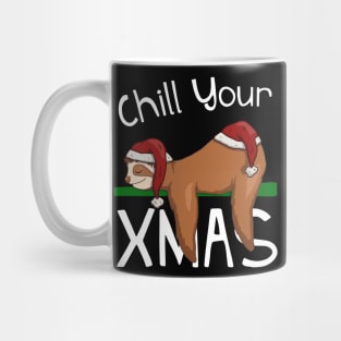 Chill Your Christmas Funny Sleepy Santa Sloth Mug